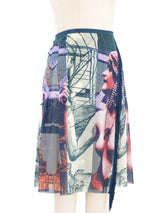 Jean Paul Gaultier Printed Mesh Wrap Skirt Bottom arcadeshops.com