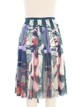 Jean Paul Gaultier Printed Mesh Wrap Skirt Bottom arcadeshops.com