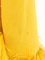 1970s Yellow Michael Novarese Feather Trim Jacket Jacket arcadeshops.com