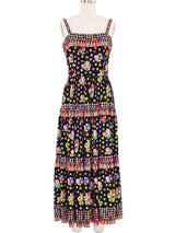 1970s Lanvin Floral Midi Dress Dress arcadeshops.com