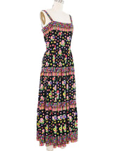 1970s Lanvin Floral Midi Dress Dress arcadeshops.com