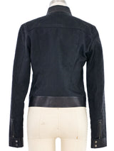 2000 Gucci Monogram Denim and Leather Jacket Jacket arcadeshops.com