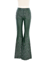 1999 Gucci Embroidered Leather Trousers Bottom arcadeshops.com