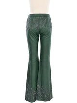 1999 Gucci Embroidered Leather Trousers Bottom arcadeshops.com