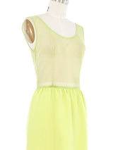 Plein Sud Chartreuse Chiffon Panel Dress Dress arcadeshops.com