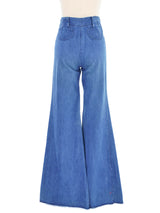 1970s High Waist Mid Wash Flared Jeans Bottom arcadeshops.com
