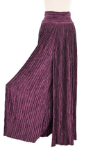 Mary McFadden Plum Plisse Palazzo Pants Bottom arcadeshops.com