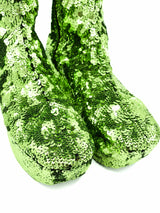 2021 Prada Green Sequin Platform Boots, 39 Accessory arcadeshops.com