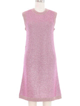 2021 Gucci Pink Crystal Knit Tank Dress Dress arcadeshops.com