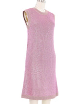 2021 Gucci Pink Crystal Knit Tank Dress Dress arcadeshops.com