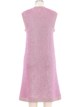 2021 Gucci Pink Crystal Knit Tank Dress Dress arcadeshops.com