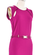 2009 Gucci Magenta Jersey Buckle Dress Dress arcadeshops.com