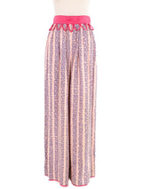 Zandra Rhodes Satin Trimmed Printed Trousers Bottom arcadeshops.com