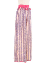 Zandra Rhodes Satin Trimmed Printed Trousers Bottom arcadeshops.com