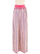 Zandra Rhodes Satin Trimmed Printed Trousers Bottom arcadeshops.com