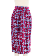 1970s Emilio Pucci Printed Ruby Velvet Three Piece Ensemble Suit arcadeshops.com