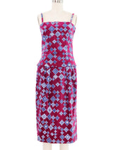 1970s Emilio Pucci Printed Ruby Velvet Three Piece Ensemble Suit arcadeshops.com