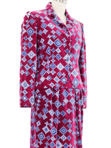 1970s Emilio Pucci Printed Ruby Velvet Three Piece Ensemble Suit arcadeshops.com