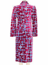 1970s Emilio Pucci Printed Ruby Velvet Three Piece Ensemble Suit arcadeshops.com