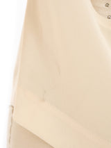 2000 Chanel Ivory Ruffle Collar Open Back Top Top arcadeshops.com