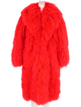 Red Mongolian Fur Coat Outerwear arcadeshops.com