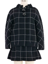 2006 Balenciaga Black Check Skirt Ensemble Suit arcadeshops.com