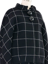2006 Balenciaga Black Check Skirt Ensemble Suit arcadeshops.com