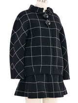 2006 Balenciaga Black Check Skirt Ensemble Suit arcadeshops.com