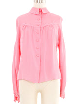 Bubblegum Crepe Blouse Top arcadeshops.com