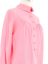Bubblegum Crepe Blouse Top arcadeshops.com