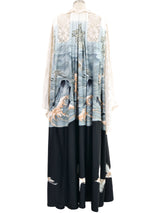 1970s Jean Varon Crochet Lace Trimed Graphic Caftan Dress arcadeshops.com