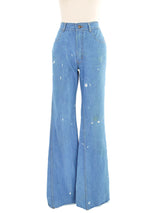 Bleach Stained Flared Jeans Bottom arcadeshops.com