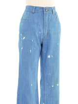 Bleach Stained Flared Jeans Bottom arcadeshops.com