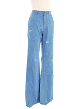 Bleach Stained Flared Jeans Bottom arcadeshops.com