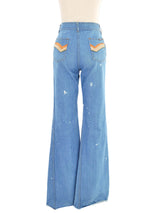 Bleach Stained Flared Jeans Bottom arcadeshops.com