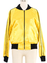 Ellis Island Embroidered Satin Bomber Jacket arcadeshops.com