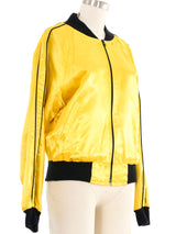 Ellis Island Embroidered Satin Bomber Jacket arcadeshops.com