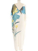 White Painted Silk Floral Maxi Dress Dress arcadeshops.com