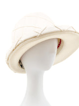 Oleg Cassini Ivory Patent Trim Roller Hat Accessory arcadeshops.com