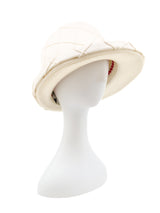 Oleg Cassini Ivory Patent Trim Roller Hat Accessory arcadeshops.com