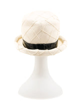 Oleg Cassini Ivory Patent Trim Roller Hat Accessory arcadeshops.com