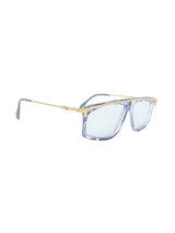 Cazal Blue Striated Crystal and Goldtone Sunglasses Accessory arcadeshops.com