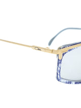 Cazal Blue Striated Crystal and Goldtone Sunglasses Accessory arcadeshops.com