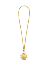 1995 Chanel Gold Plated Oversized Clover Necklace Accessory arcadeshops.com