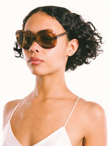 Pierre Cardin Brown Oversized Butterfly Sunglasses Accessory arcadeshops.com