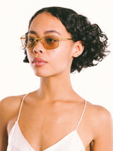 1980s Cartier Aube 54-19 Gold Sunglasses Accessory arcadeshops.com