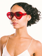 Lula Pace DOT 04 Red Translucent Sunglasses Accessory arcadeshops.com