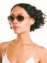 1990s Yves Saint Laurent Tortoise and Goldtone Cutout Sunglasses Accessory arcadeshops.com