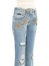 Dolce & Gabbana Grommet Embellished Jeans Bottom arcadeshops.com