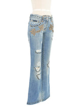Dolce & Gabbana Grommet Embellished Jeans Bottom arcadeshops.com